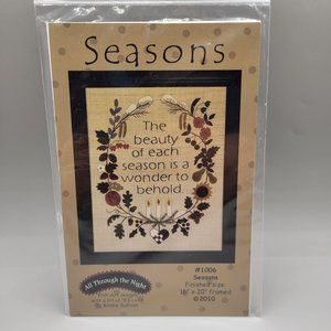 Seasons All Through The Night Folk Art Wall Hanging Pattern for Framing